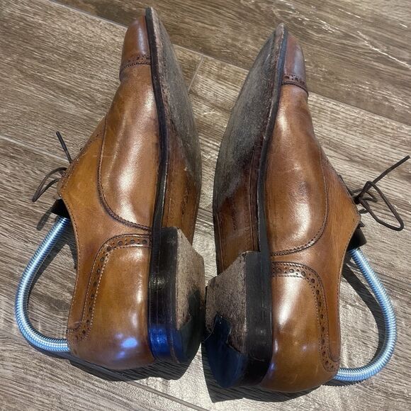 Cole Haan Oxford Shoes Men's 8.5 D Brown Cap Toe Leather USA Made Lace Up Dress - Picture 8 of 16